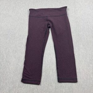Lululemon Leggings Women 10 Purple Wunder Under Crop Yoga Gym‎ Pants Athletic